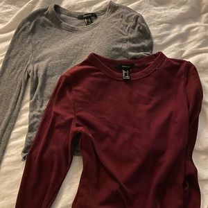 Two forever 21 long sleeve shirts